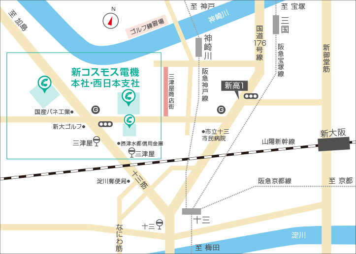 本社・西日本支社案内図