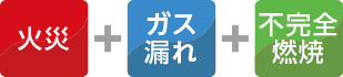火災+ガス漏れ+不完全燃焼